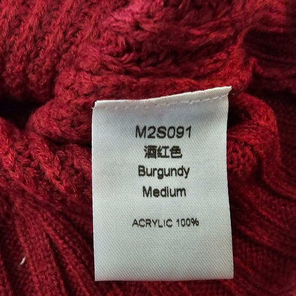 Koinshha Sweater Dress Women's M Long Sleeve V-Neck Pullover Knit Red Wine NWOT - Picture 4 of 6